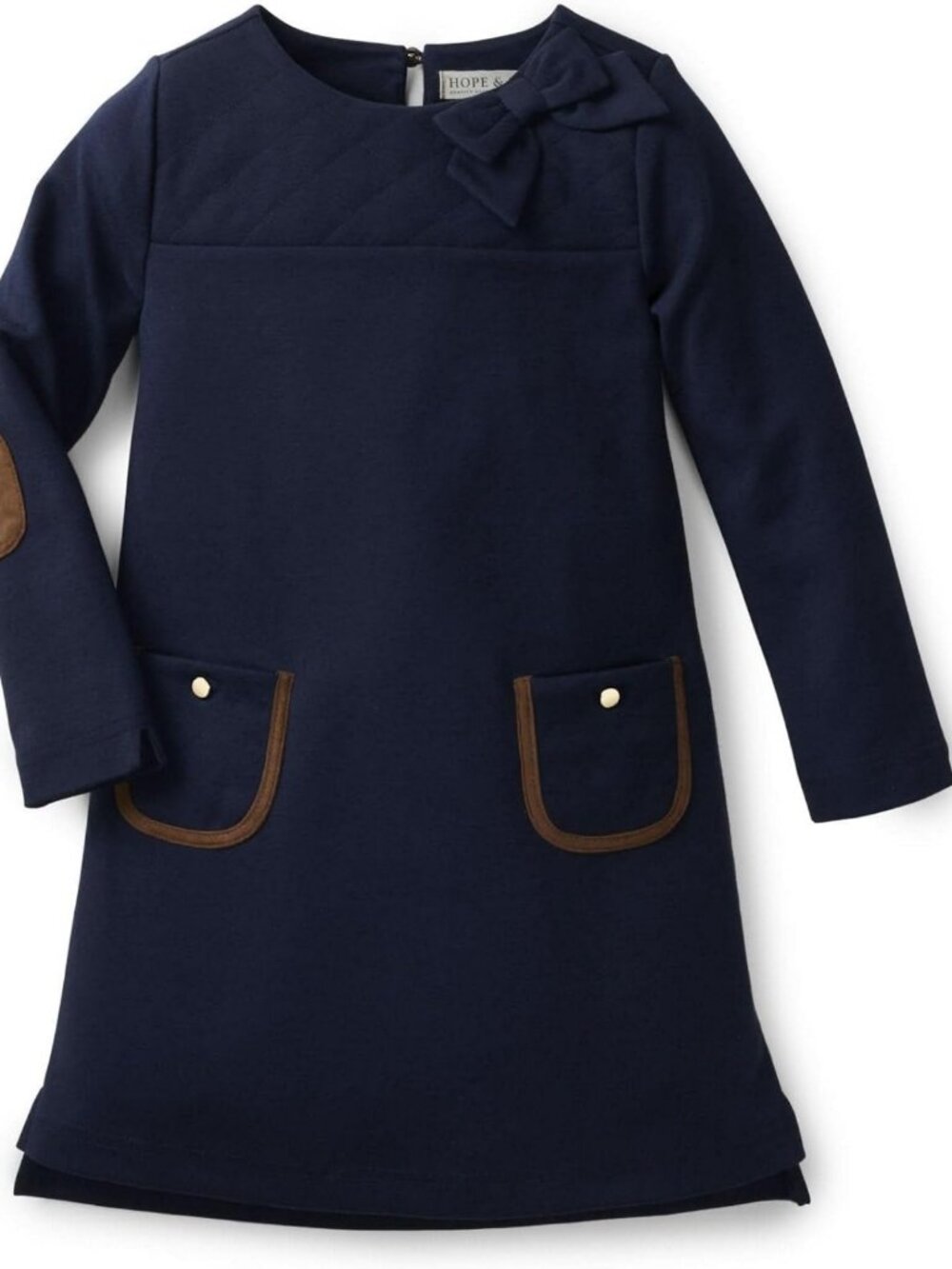Quilted Ponte Long Sleeve Riding Dress for Girls - Stylish & Comfortable Outfit